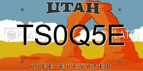 TS0Q5E Utah License Plate