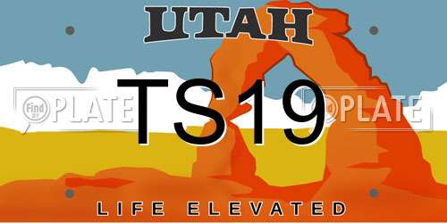 TS19 Utah License Plate