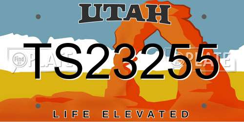 TS23255 Utah License Plate