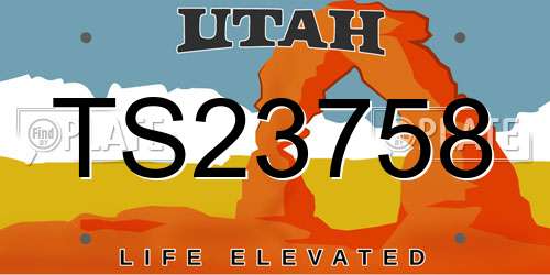 TS23758 Utah License Plate