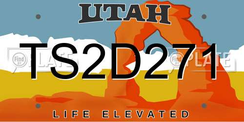 TS2D271 Utah License Plate