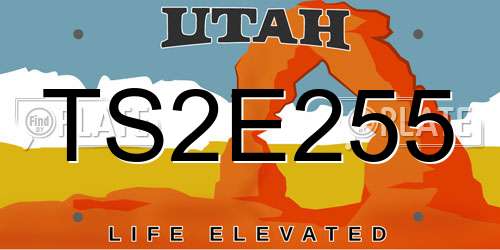 TS2E255 Utah License Plate