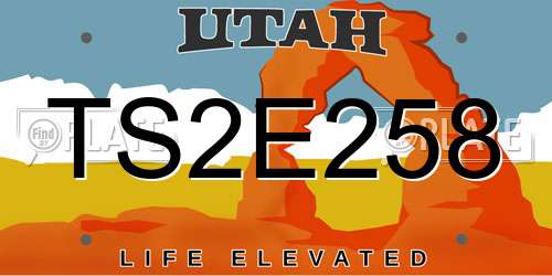 TS2E258 Utah License Plate