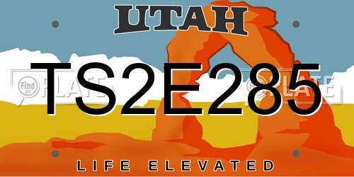 TS2E285 Utah License Plate