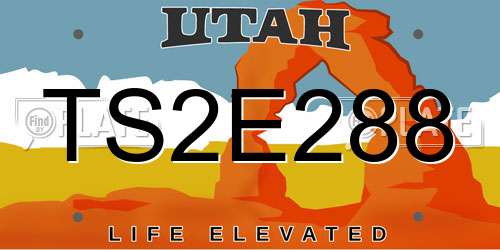 TS2E288 Utah License Plate
