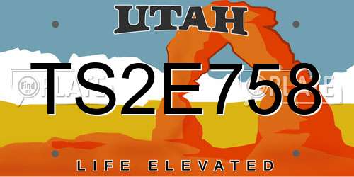 TS2E758 Utah License Plate