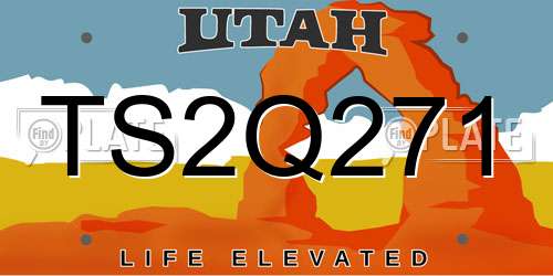 TS2Q271 Utah License Plate