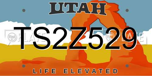 TS2Z529 Utah License Plate