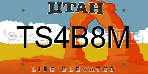 TS4B8M Utah License Plate