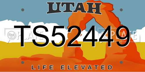 TS52449 Utah License Plate