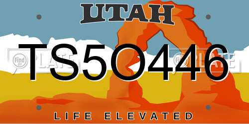 TS5O446 Utah License Plate