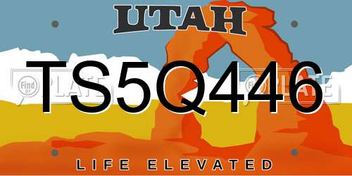 TS5Q446 Utah License Plate