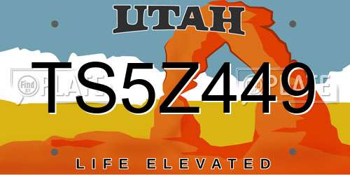 TS5Z449 Utah License Plate