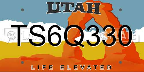 TS6Q330 Utah License Plate