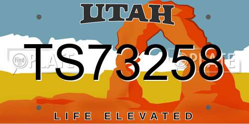 TS73258 Utah License Plate