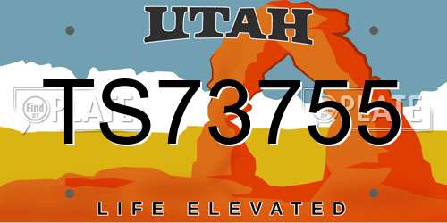 TS73755 Utah License Plate
