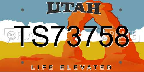 TS73758 Utah License Plate