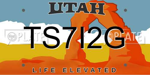 TS7I2G Utah License Plate