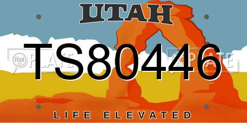 TS80446 Utah License Plate