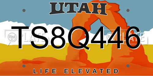 TS8Q446 Utah License Plate