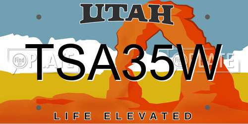 TSA35W Utah License Plate