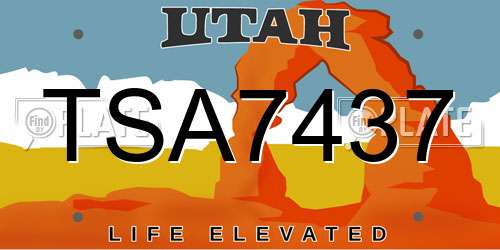 TSA7437 Utah License Plate