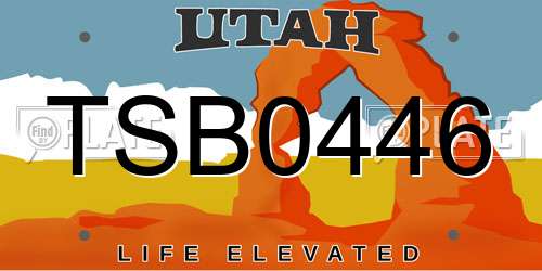 TSB0446 Utah License Plate