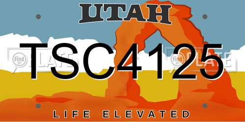 TSC4125 Utah License Plate