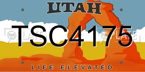 TSC4175 Utah License Plate