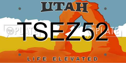 TSEZ52 Utah License Plate