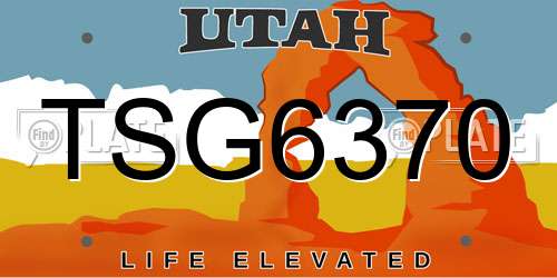 TSG6370 Utah License Plate