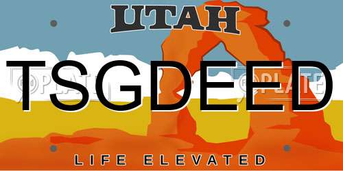 TSGDEED Utah License Plate