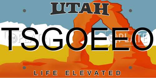 TSGOEEO Utah License Plate