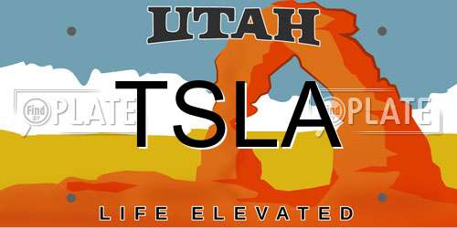 TSLA Utah License Plate