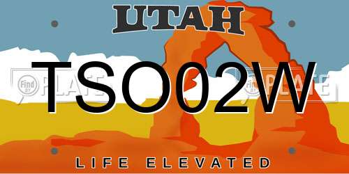 TSO02W Utah License Plate
