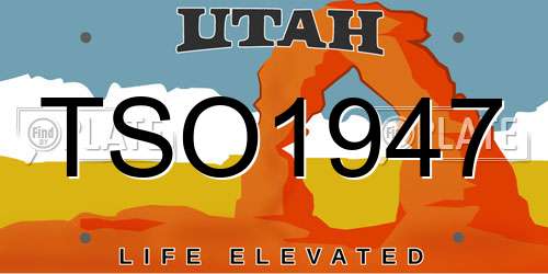 TSO1947 Utah License Plate