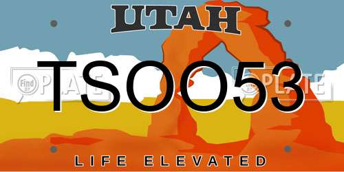 TSOO53 Utah License Plate