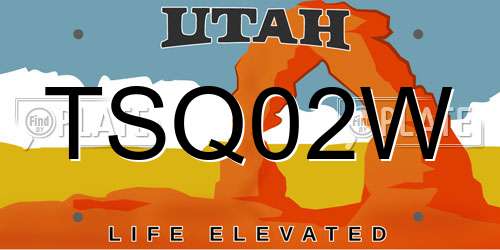 TSQ02W Utah License Plate