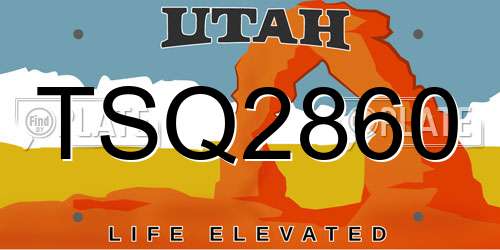 TSQ2860 Utah License Plate