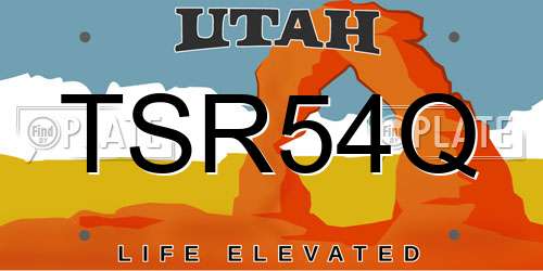 TSR54Q Utah License Plate