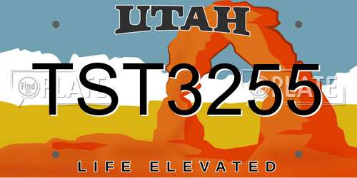 TST3255 Utah License Plate