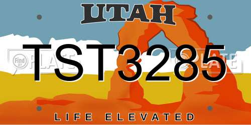 TST3285 Utah License Plate