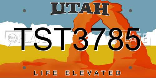 TST3785 Utah License Plate