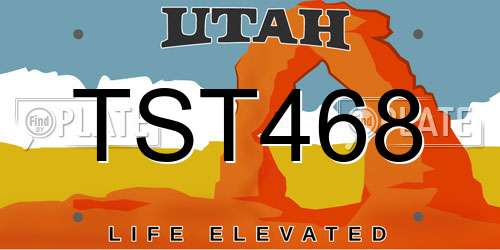 TST468 Utah License Plate