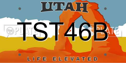 TST46B Utah License Plate