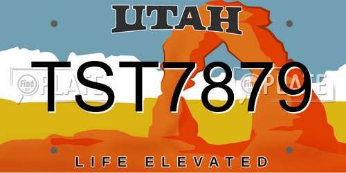 TST7879 Utah License Plate