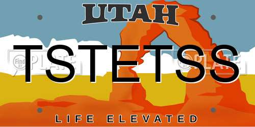 TSTETSS Utah License Plate