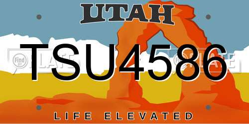 TSU4586 Utah License Plate