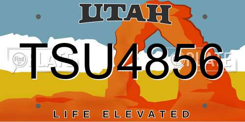 TSU4856 Utah License Plate