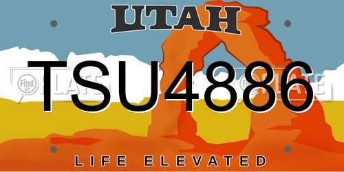 TSU4886 Utah License Plate